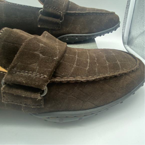 Born Alligator print Leather Driving shoes Shoe Sz 8.5 M /W Brown Loafer unisex - Picture 3 of 9
